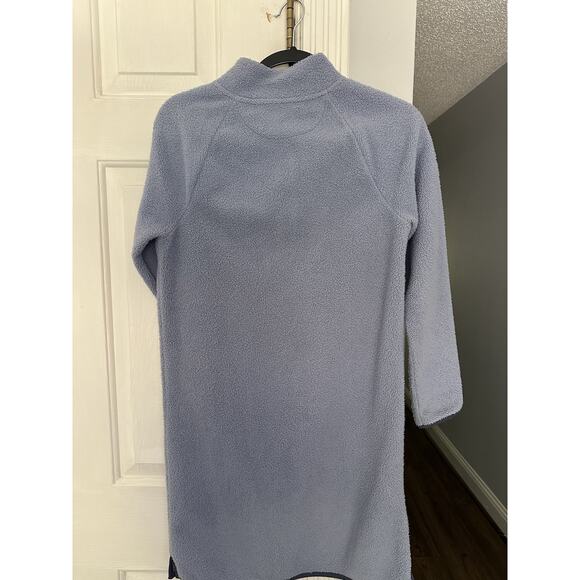 VGUC Vineyard Vines Blue Mock Neck Zipper Long Sleeve Fuzzy Dress Or Cover Up XL - Picture 4 of 8